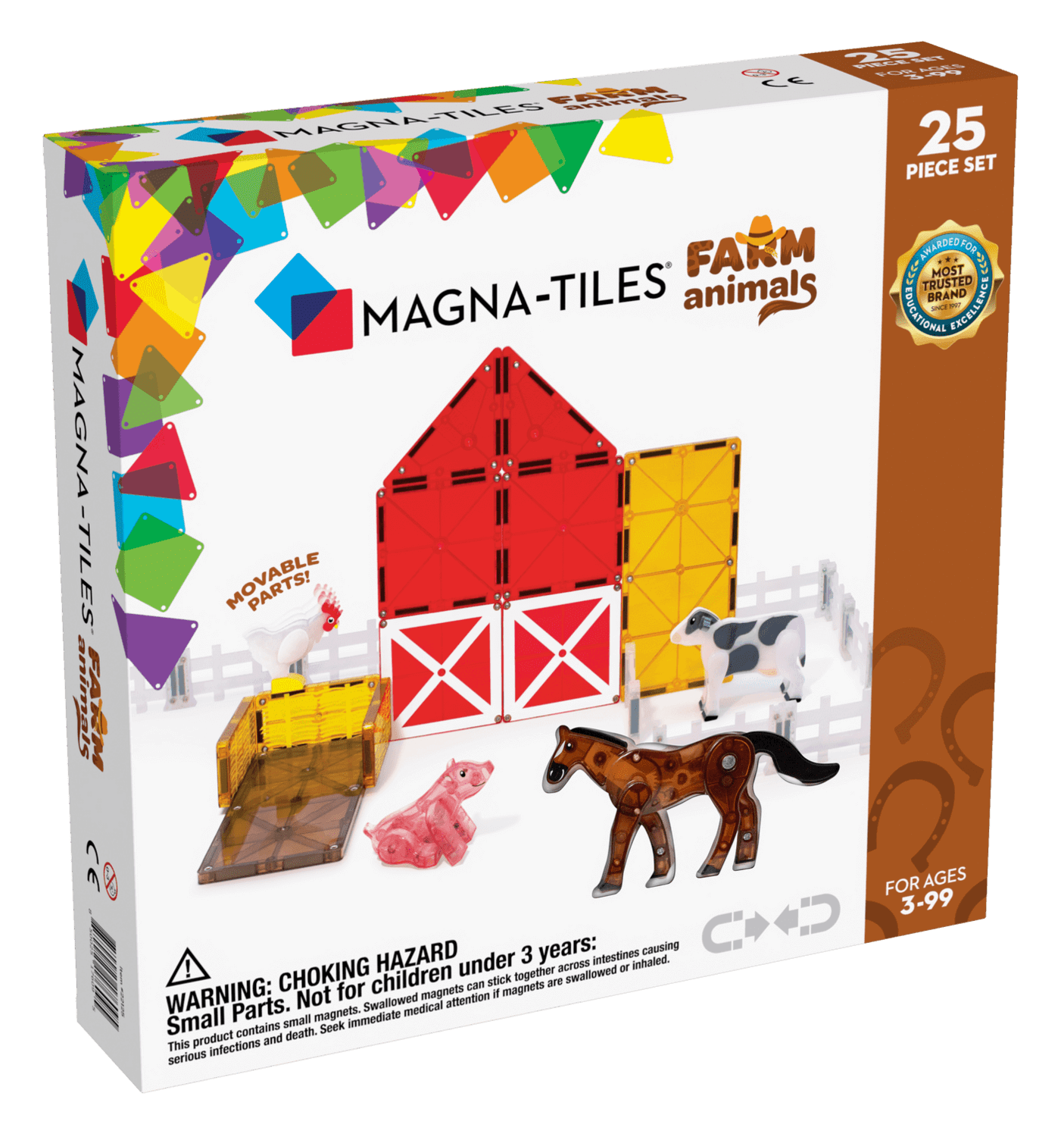 Magna Tiles Μαγνητικό Παιχνίδι 25 κομματιών Farm tosodakids.gr