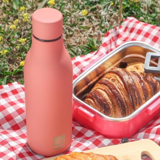 Ecolife Ορθογώνιο Thermos Φαγητοδοχείο Με Χώρισμα Ροζ 850ml .tosodakids (1)