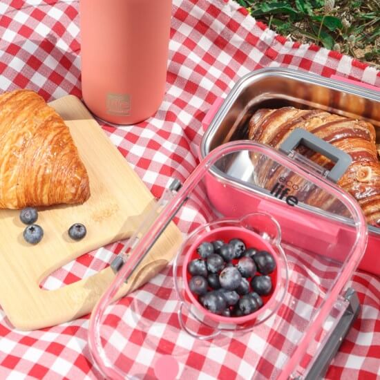 Ecolife Ορθογώνιο Thermos Φαγητοδοχείο Με Χώρισμα Ροζ 850ml .tosodakids (3)