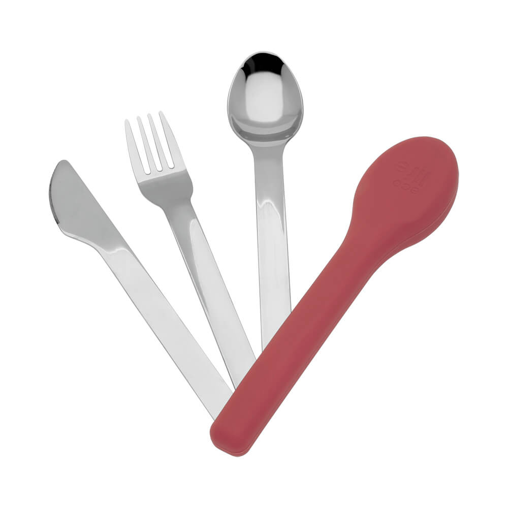 DUSTY RED CUTLERY SET (3)